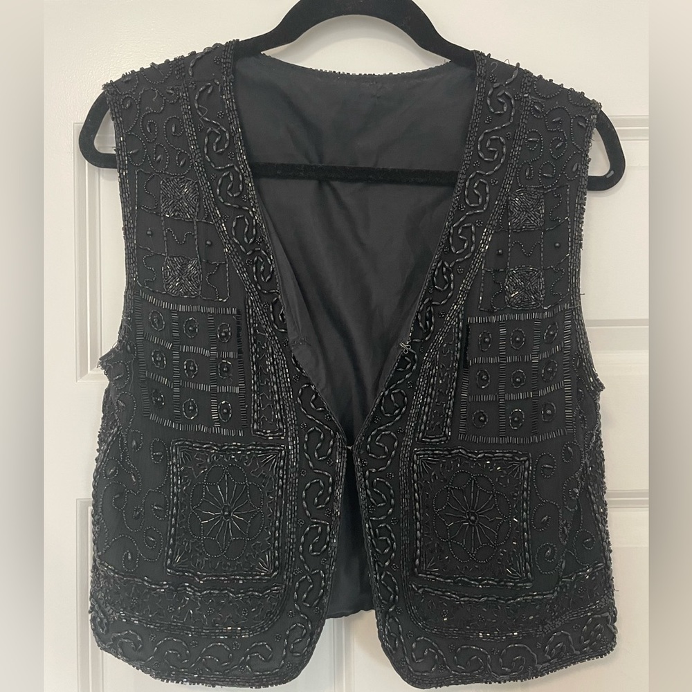 Black beaded vest